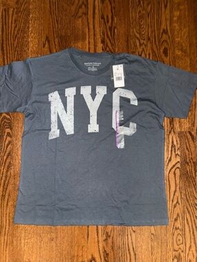 Grayson Threads Men's NYC Graphic Tee - Charcoal Blue with White Print